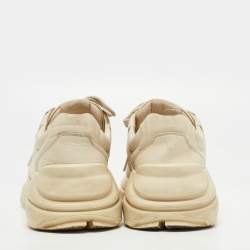Gucci Cream Leather Rhyton Sneakers Size 38