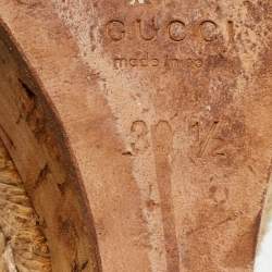 Gucci Aqua Blue Micro Guccissima Leather and Cork Wedge Sandals Size 39.5