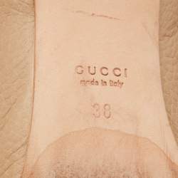 Gucci Beige Leather Interlocking G Ballet Flats Size 38