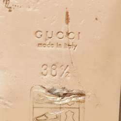 Pre Owned Gucci Brown Leather Horsebit  Flat Slides Size 38.5