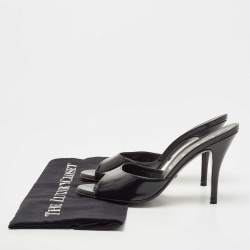 Pre Owned صندل سلايد غوتشي جلد لامع أسود مقاس 38