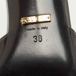 Pre Owned صندل سلايد غوتشي جلد لامع أسود مقاس 38