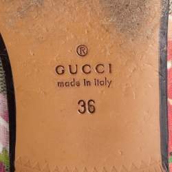 Pre Owned Gucci Brown/Beige GG Supreme Blooms Canvas Princetown Flat Mules Size 36