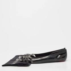 Pre Owned Gucci Black Rubber Interlocking Logo D'Orsay Ballet Flats Size 40