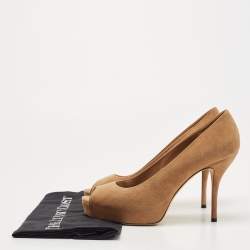 Pre Owned Gucci Brown Suede Sofia Pumps Size 39