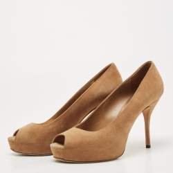 Pre Owned Gucci Brown Suede Sofia Pumps Size 39