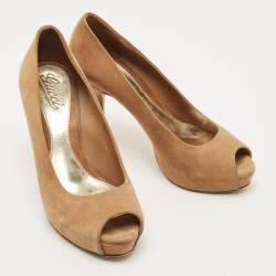 Pre Owned Gucci Brown Suede Sofia Pumps Size 39