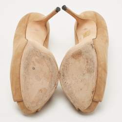 Pre Owned Gucci Brown Suede Sofia Pumps Size 39