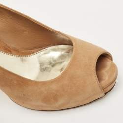 Pre Owned Gucci Brown Suede Sofia Pumps Size 39