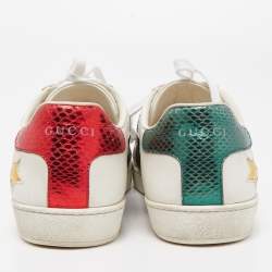 Gucci White Leather Star Ace Sneakers Size 38.5