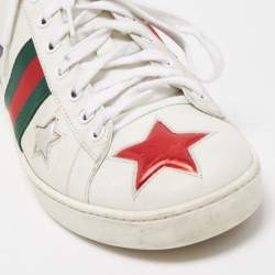 Gucci White Leather Star Ace Sneakers Size 38.5