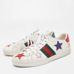 Gucci White Leather Star Ace Sneakers Size 38.5