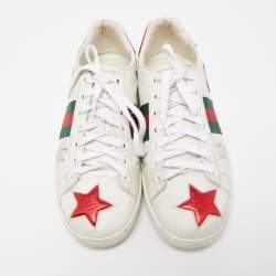 Gucci White Leather Star Ace Sneakers Size 38.5
