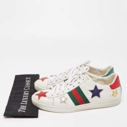 Gucci White Leather Star Ace Sneakers Size 38.5