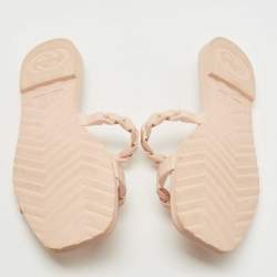 Gucci Beige Rubber Buckle Details Slide Flats Size 37