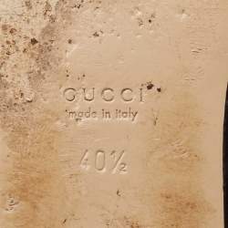 Pre Owned Gucci Black GG Velvet Princetown Horsebit Flat Mules Size 40.5