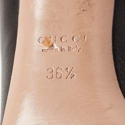 Pre Owned Gucci Black Leather Pointed Toe Pumps Size 36.5