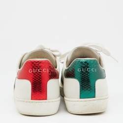 Pre Owned Gucci White Leather Ace Low Top Sneakers Size 37