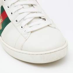 Pre Owned Gucci White Leather Ace Low Top Sneakers Size 37
