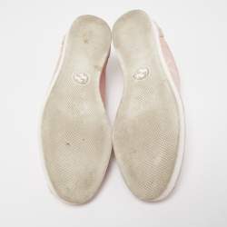 مملوكة مسبقًا Gucci Pink Leather Ghost Lace Up Low Top Sneakers Size 39