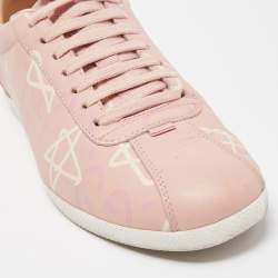 مملوكة مسبقًا Gucci Pink Leather Ghost Lace Up Low Top Sneakers Size 39