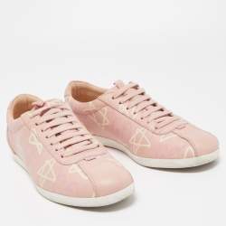 مملوكة مسبقًا Gucci Pink Leather Ghost Lace Up Low Top Sneakers Size 39