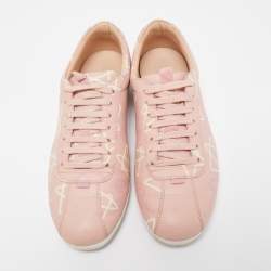 مملوكة مسبقًا Gucci Pink Leather Ghost Lace Up Low Top Sneakers Size 39