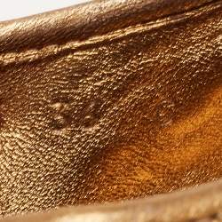 Pre Owned Gucci Metallic Leather Babouska Studded Praga Sneakers Size 36