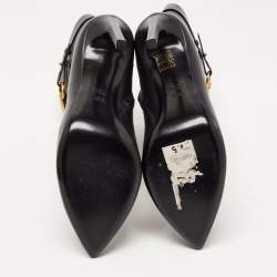 Gucci Black Leather Ankle Boots Size 39.5