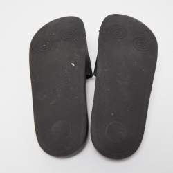 Gucci Black Supreme Canvas Tiger GG Slide Flats Size 36.5