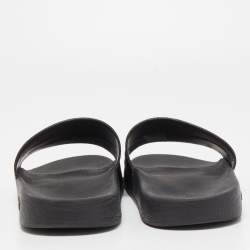 Gucci Black Supreme Canvas Tiger GG Slide Flats Size 36.5