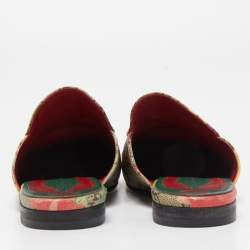Gucci Multicolor Canvas Princetown Mules Size 36 