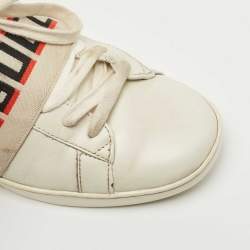 Gucci White/Red Leather Ace Band Low Top Sneakers Size 37