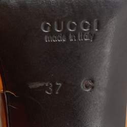 Gucci Mustard Leather Pointed Ankle Strap Sandals Size 37