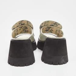 Gucci White Leather Harald Horsebit Platform Slide Sandals Size 38.5