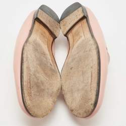 Pre Owned Gucci Pink Leather Jordaan Loafers Size 37.5