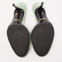 Gucci Green Leather Scarlett Slide Sandals Size 38
