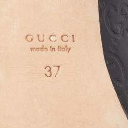 Pre Owned Gucci Black Guccissima Leather Horsebit Platform Pumps Size 37