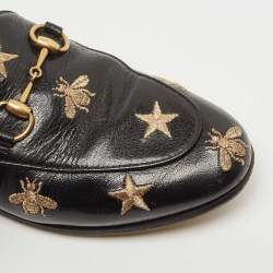 Pre Owned Gucci Black Leather Jordaan Slip On Loafers Size 36