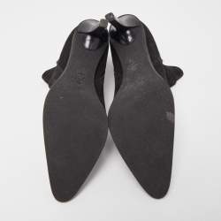 Gucci Black Suede Pointed Toe Ankle Boots Size 39