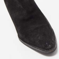 Gucci Black Suede Pointed Toe Ankle Boots Size 39