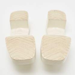 Gucci White Rubber Logo Slides Size 37
