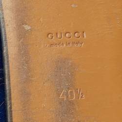 Gucci Blue Velvet and Fur Princetown Mules Size 40.5