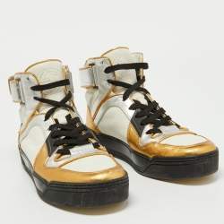 Gucci Tri Color Leather High Top Sneakers Size 40
