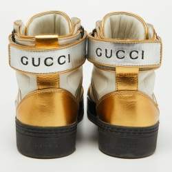 Gucci Tri Color Leather High Top Sneakers Size 40
