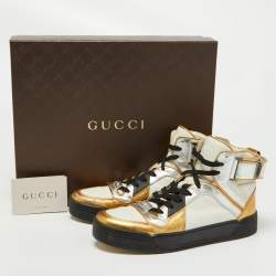 Gucci Tri Color Leather High Top Sneakers Size 40