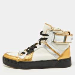 Gucci Tri Color Leather High Top Sneakers Size 40