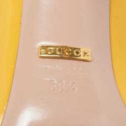 Pre Owned Gucci Yellow Patent Leather Horsebit Pumps Size 38.5