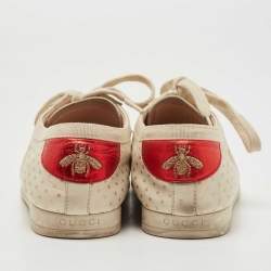 Gucci Beige Leather Falacer Guccy Sneakers Size 37