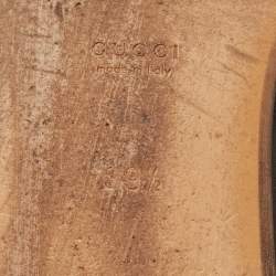 مملوكة مسبقًا Gucci Black Leather and Fur Princetown Flat Mules Size 39.5